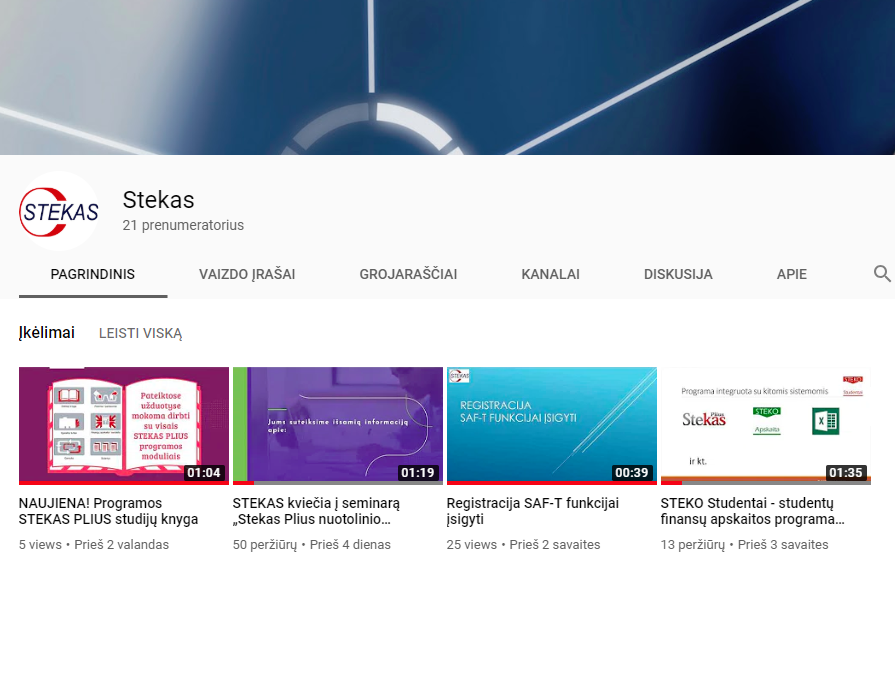 STEKO youtube kanalas